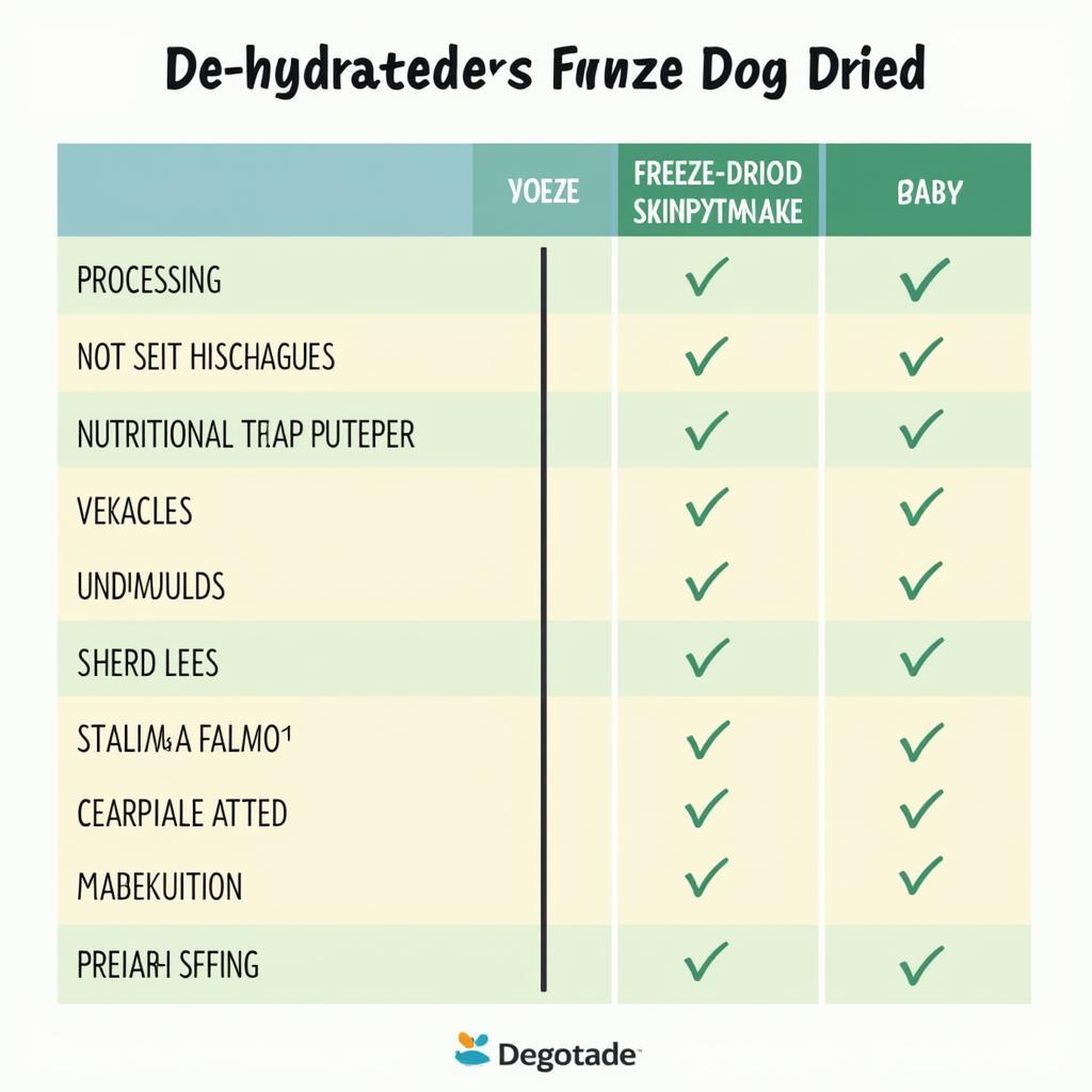 Dehydrated vs. Freeze Dried Dog Food Comparison Chart 