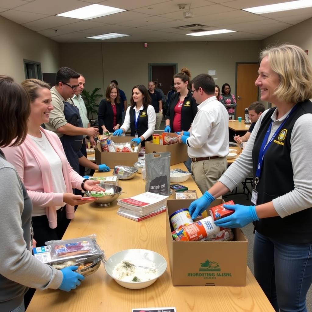 Volunteers Distributing Food at a DeKalb County Food Bank