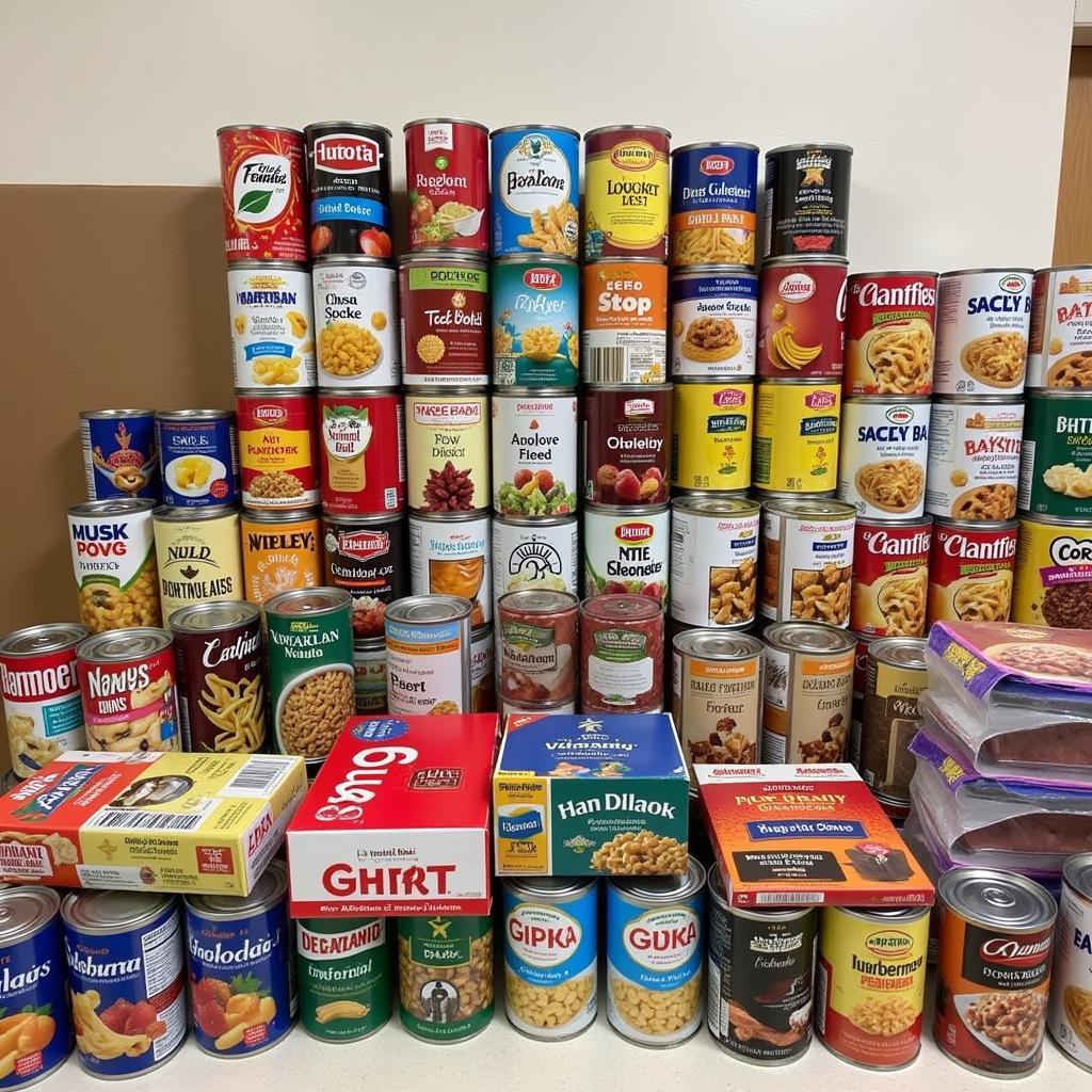 A Collection of Non-Perishable Food Donations