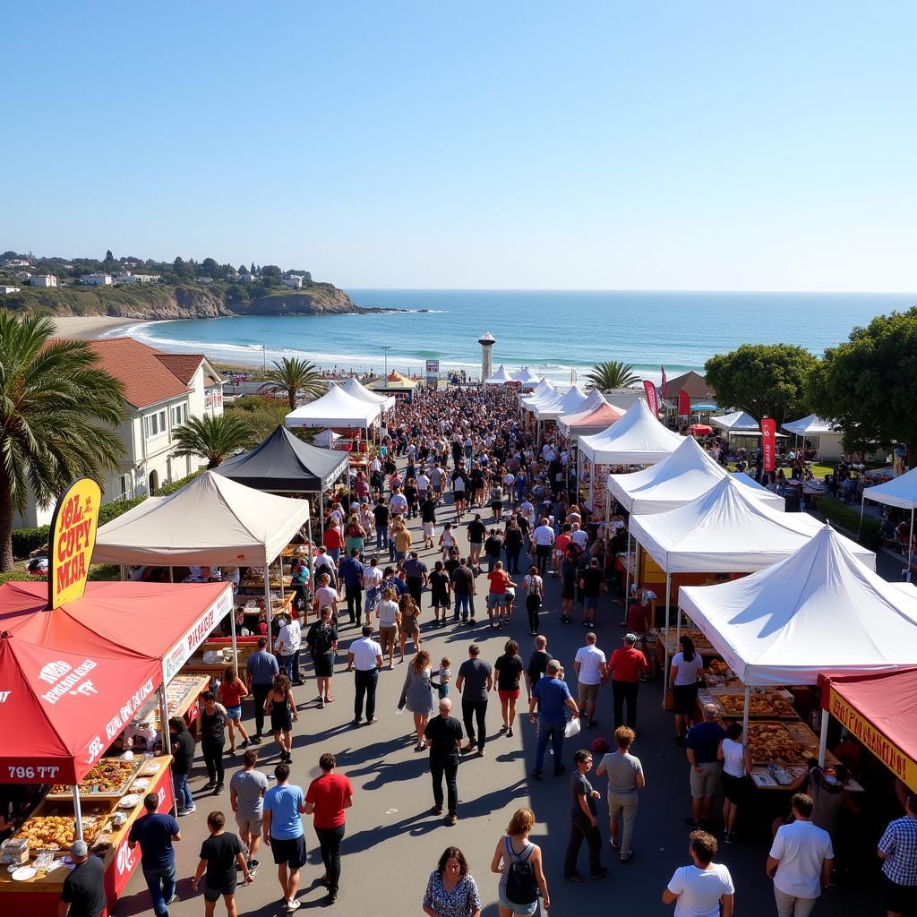 Del Mar Food Festival with Ocean View in the Background