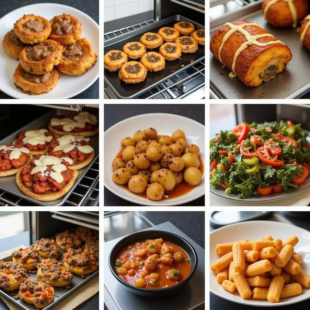 Delicious food truck menu items cooked in a convection oven