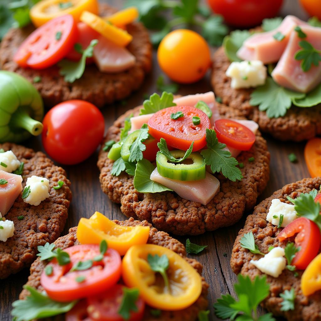 A variety of colorful and healthy dog food toppers.