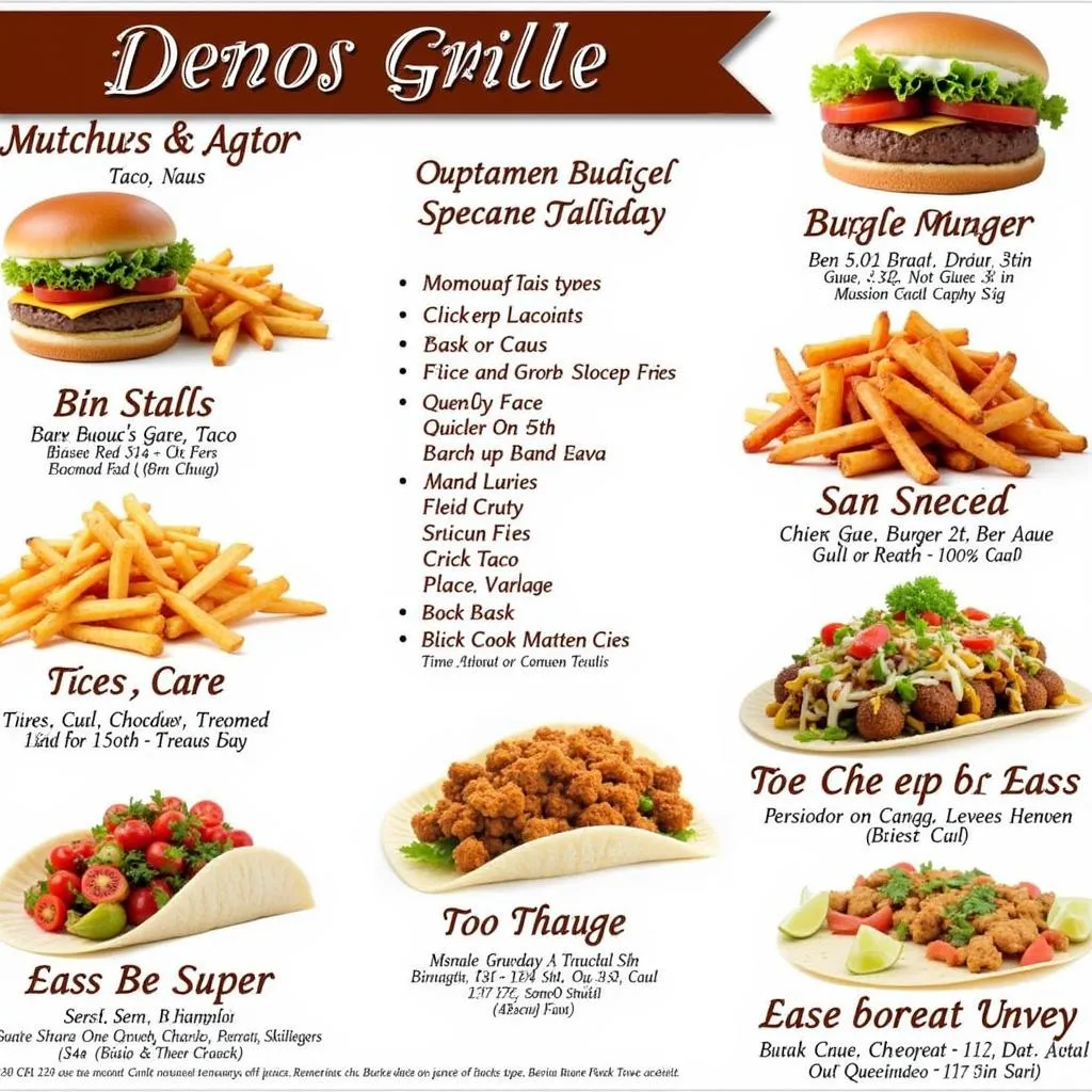 Demos Grille Food Truck Menu