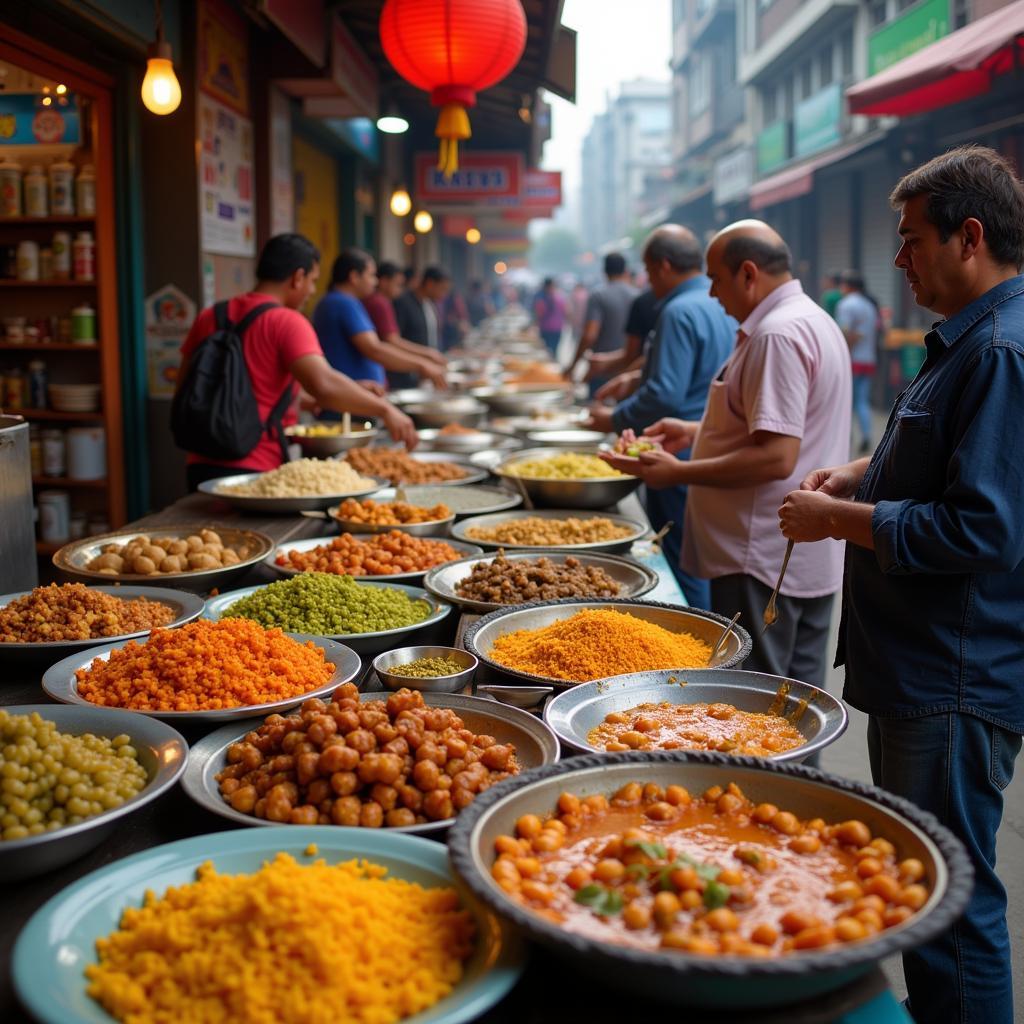 Colorful Desi Street Food Vendors