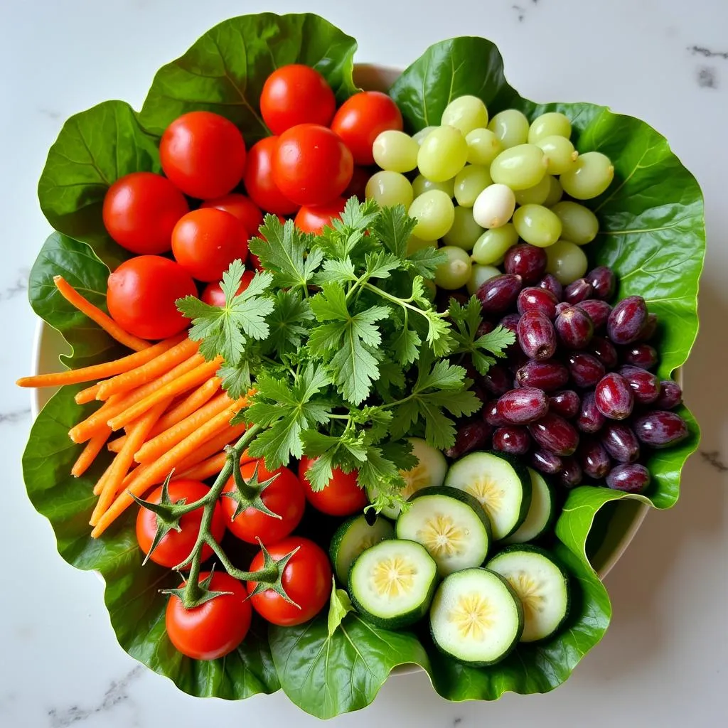 Vibrant detox salad ingredients