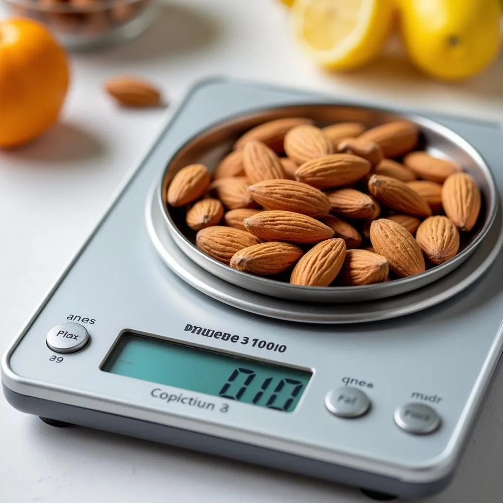 Diabetes food scale measuring ingredients