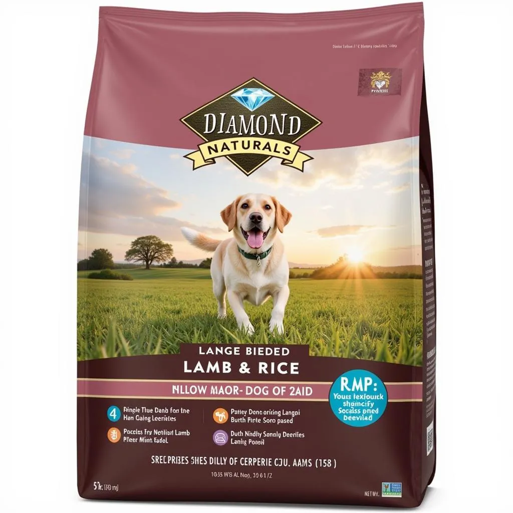 Diamond Naturals Large Breed Lamb and Rice dog food bag