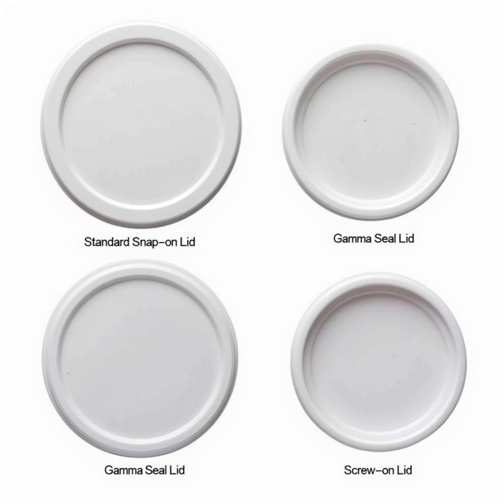 Various lids for 2-gallon food-grade buckets