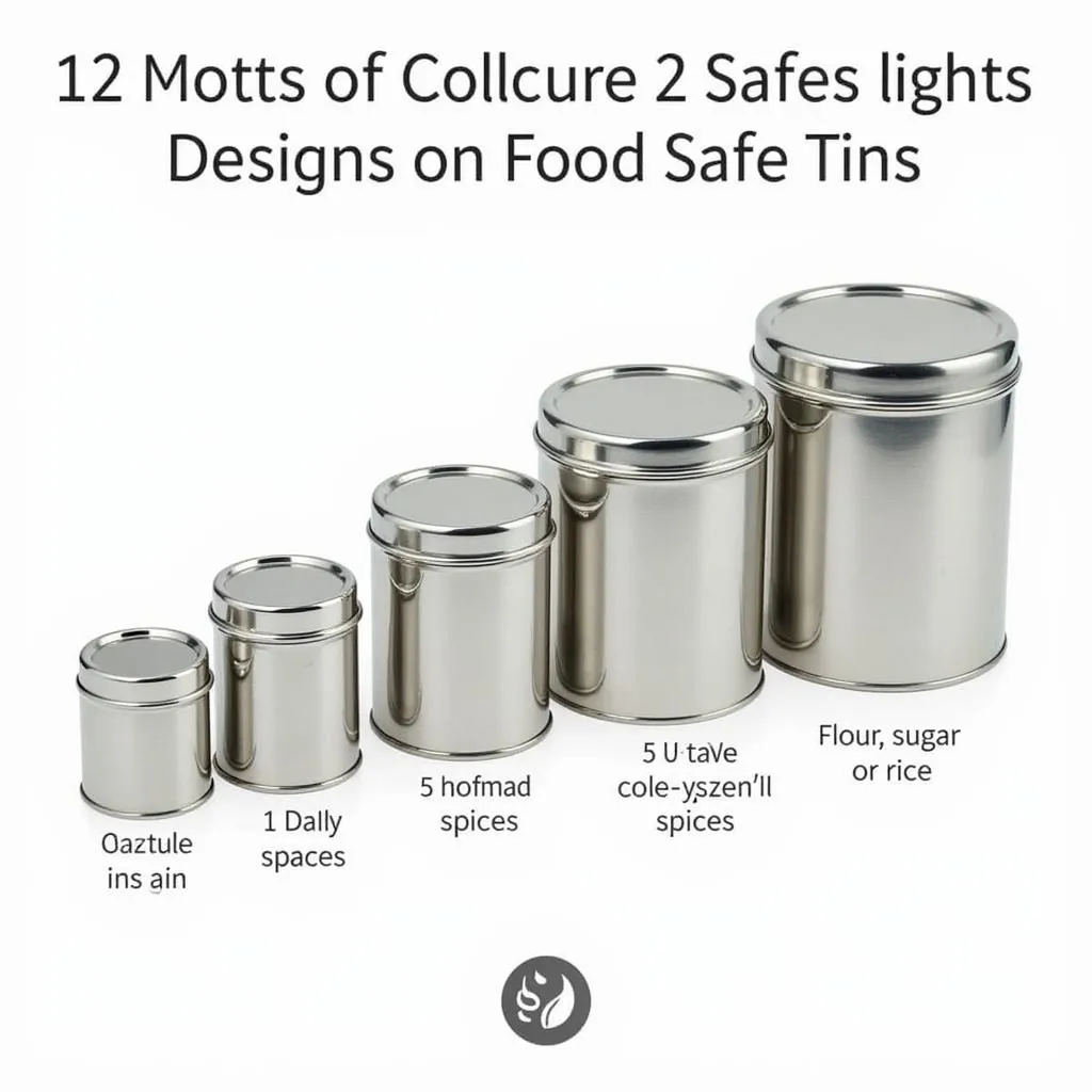 An assortment of food safe tins in various sizes