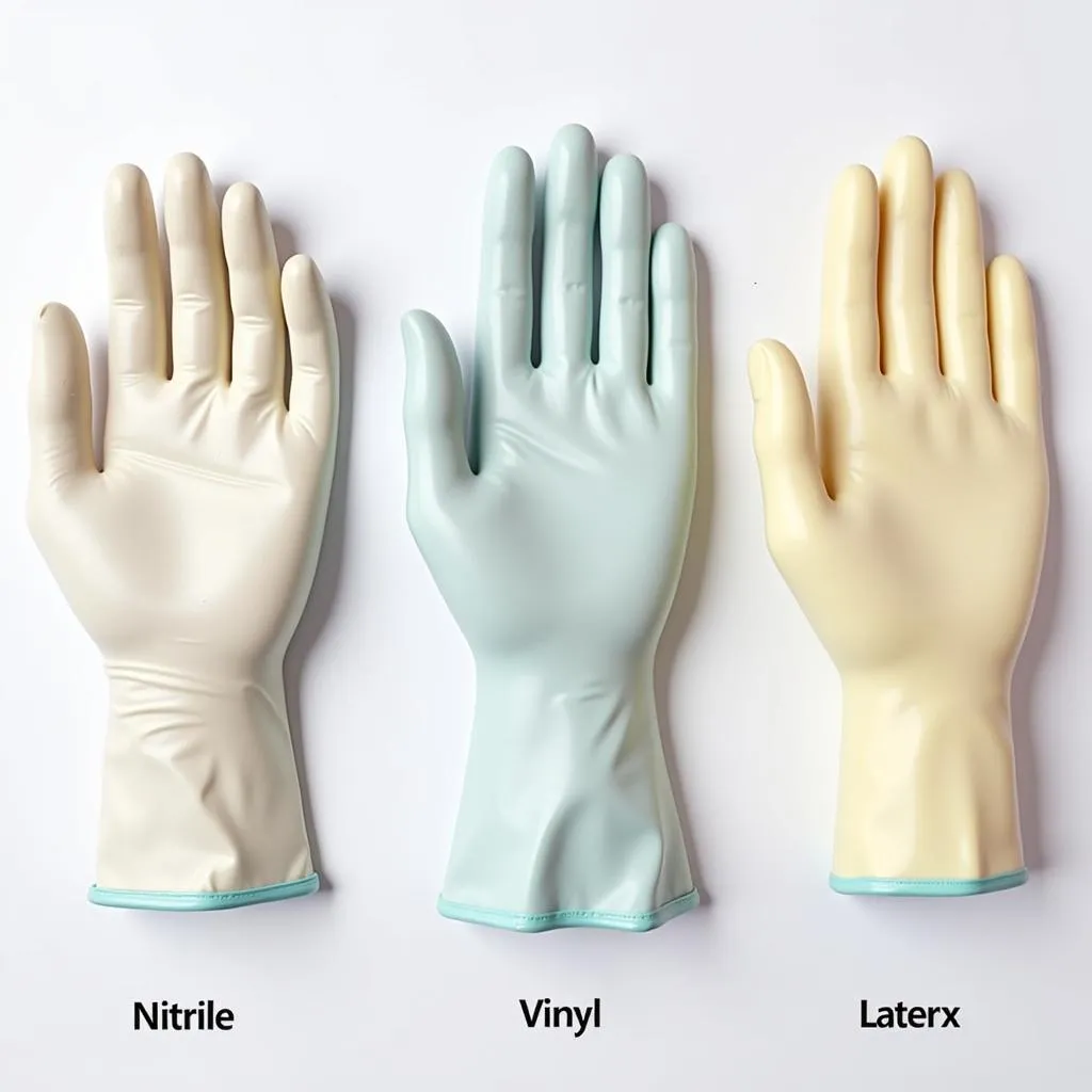 Different types of food handling gloves