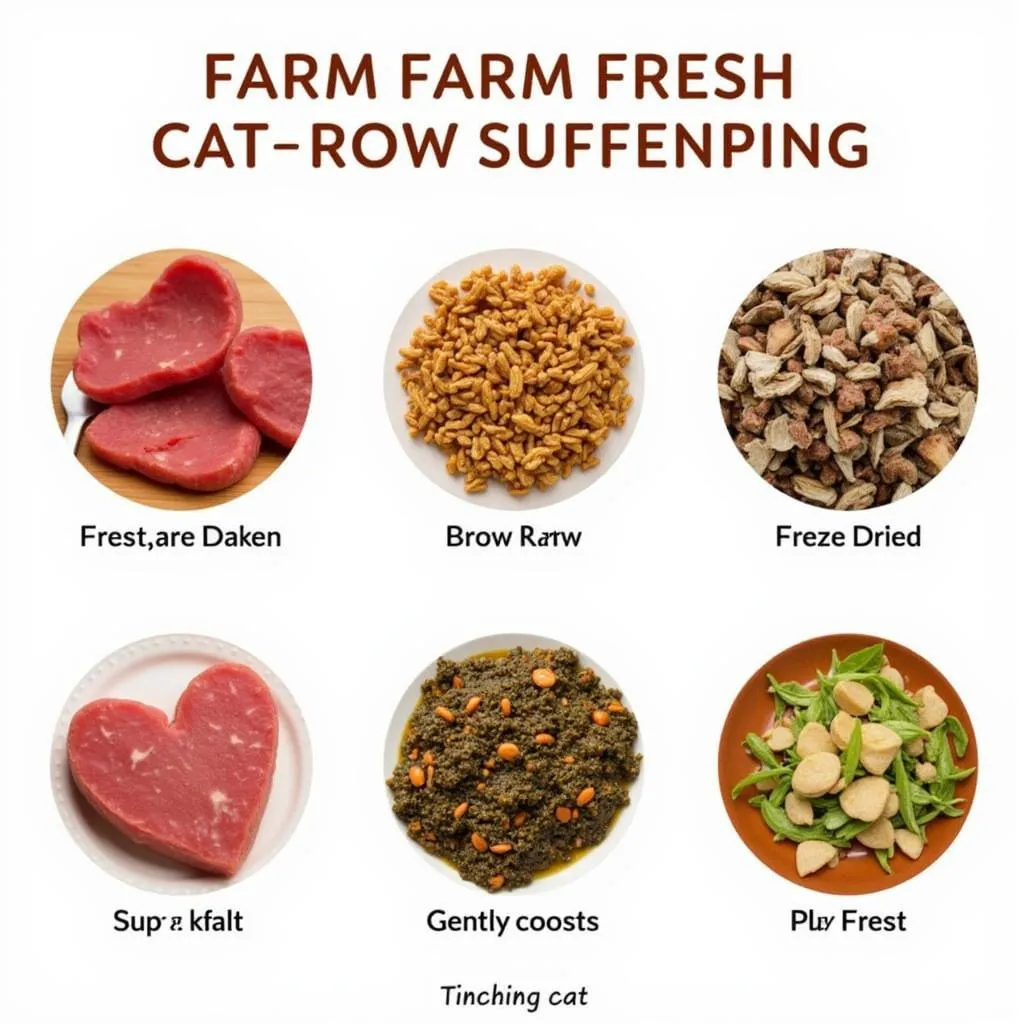 Various farm-fresh cat food options