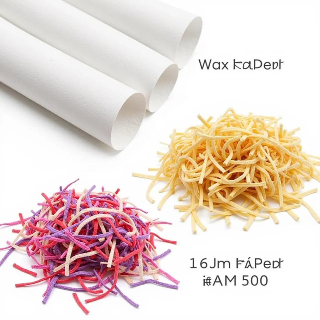 A variety of food safe crinkle paper types like wax paper, parchment paper, and basket shred.