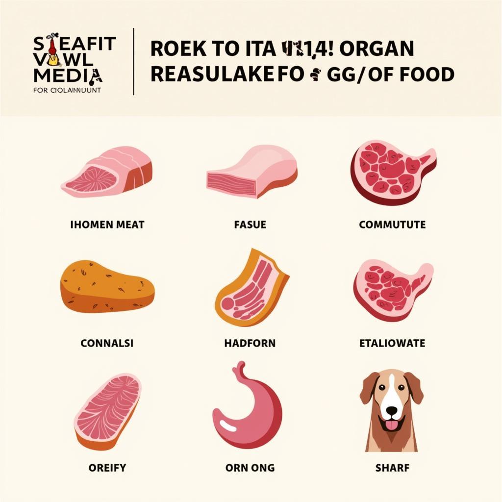  A variety of organ meats suitable for dogs, including liver, kidney, and heart