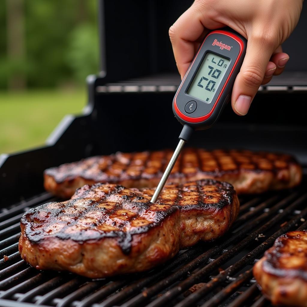 Digital meat thermometer for grilling