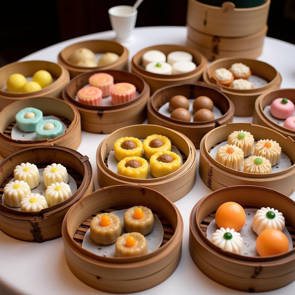  A colorful assortment of dim sum dishes at a Gulf Breeze restaurant 