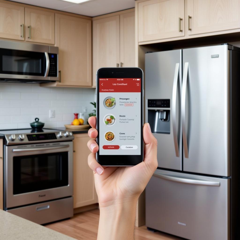 Smart kitchen app controlling appliances