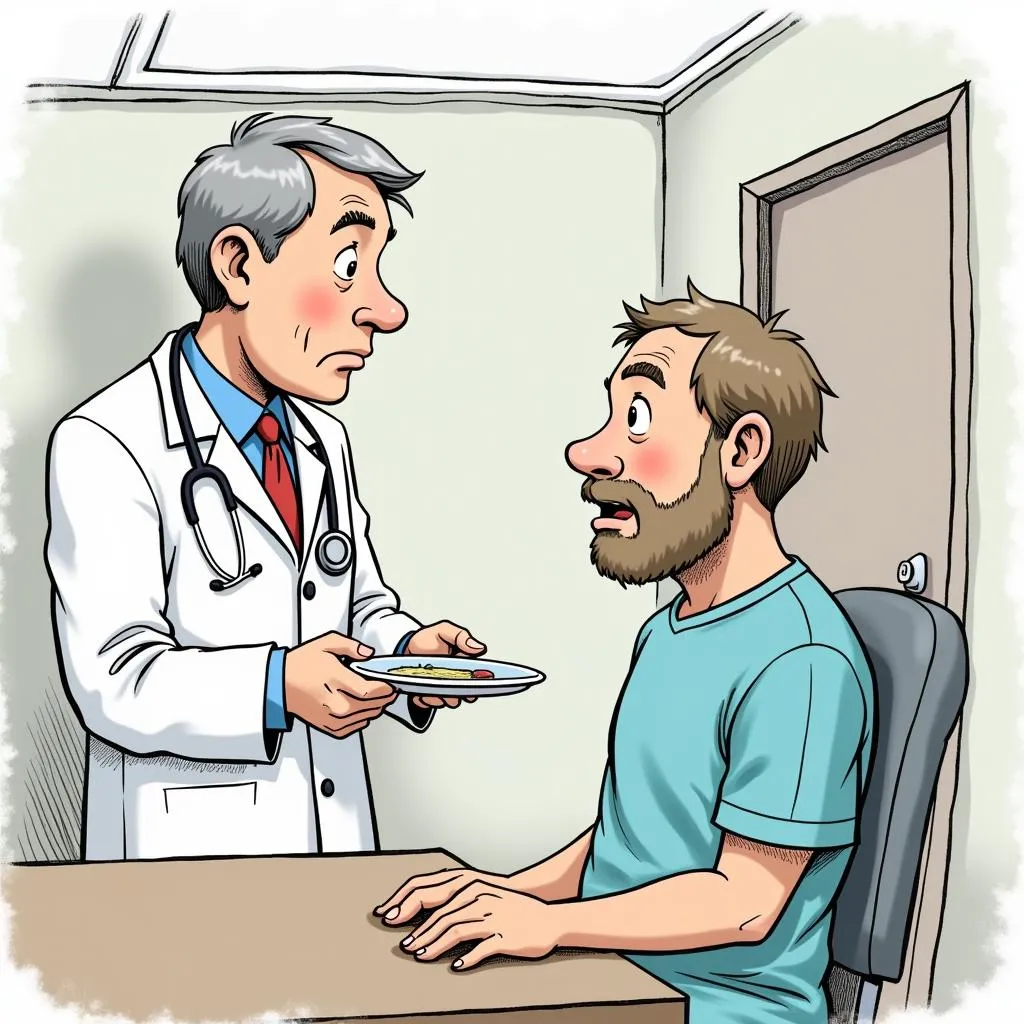 Doctor Consulting a Patient with Food Poisoning