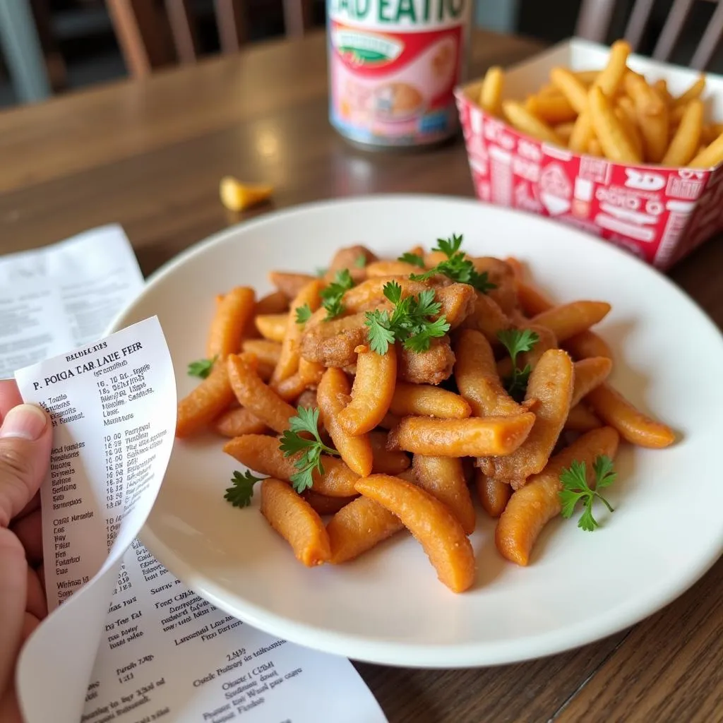 Documenting a foreign object found in a meal