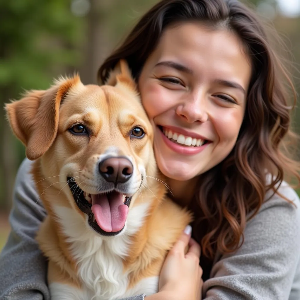 Happy Dog and Owner