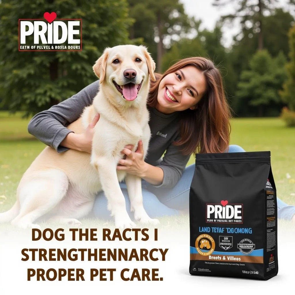 Dog and Owner with Pride Dog Food