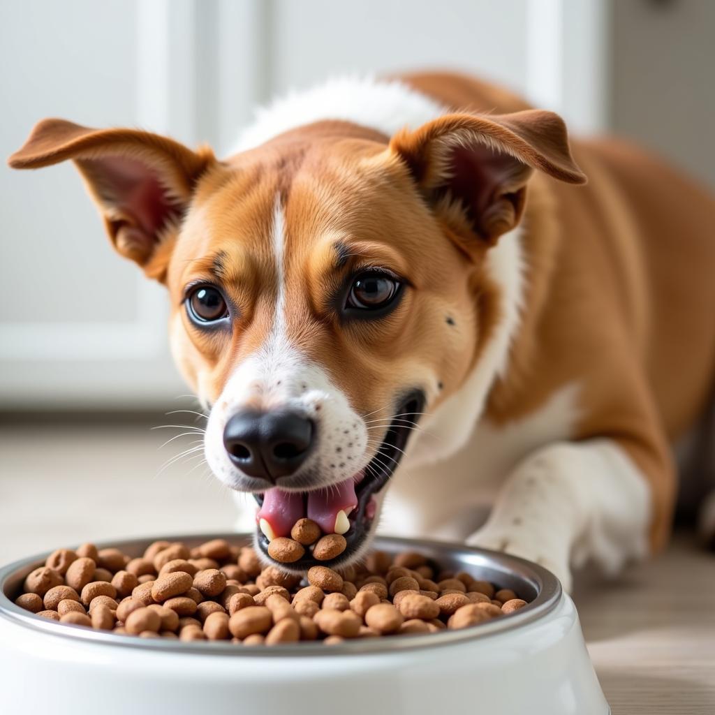 Dog Enjoying Meal