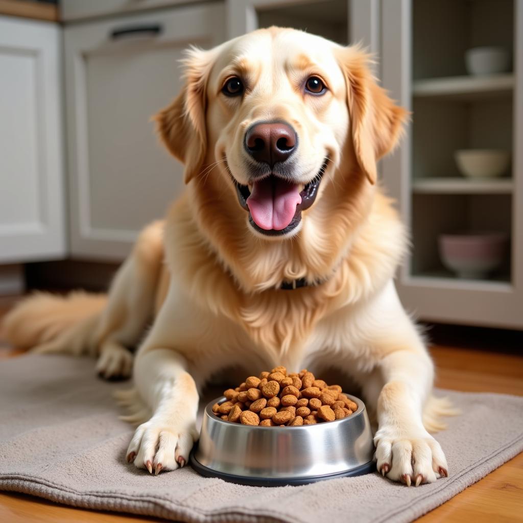 Dog Eating Healthy Food