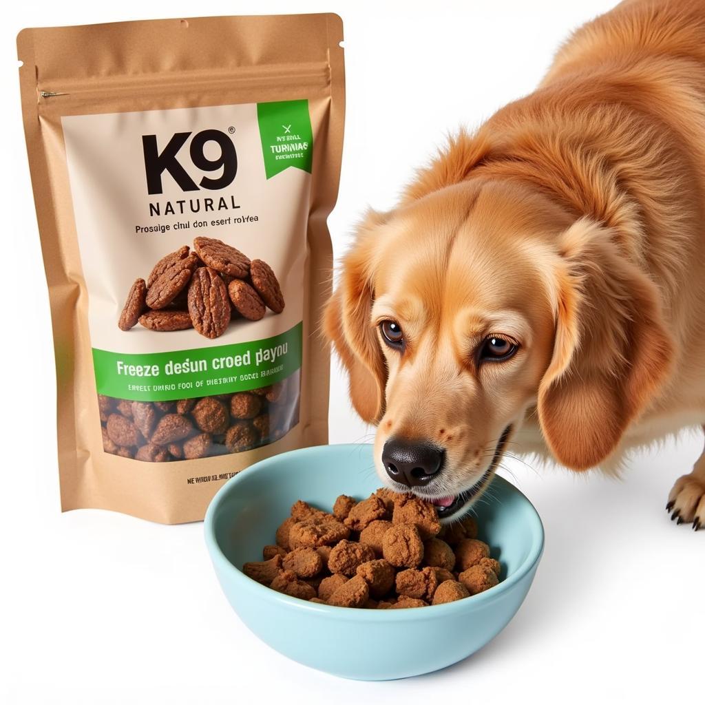 A Happy Dog Enjoying K9 Natural Freeze Dried Food