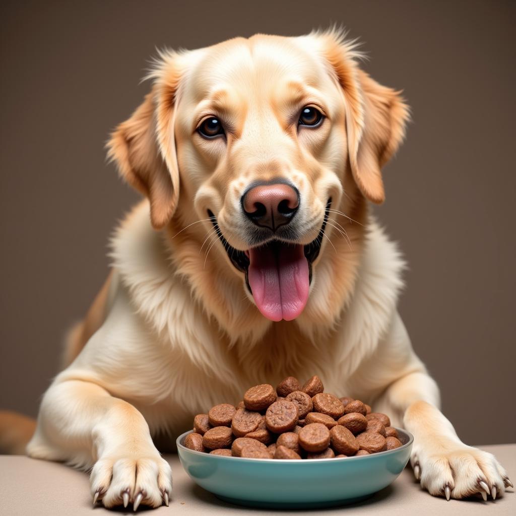 Dog Enjoying Lamb Dog Food