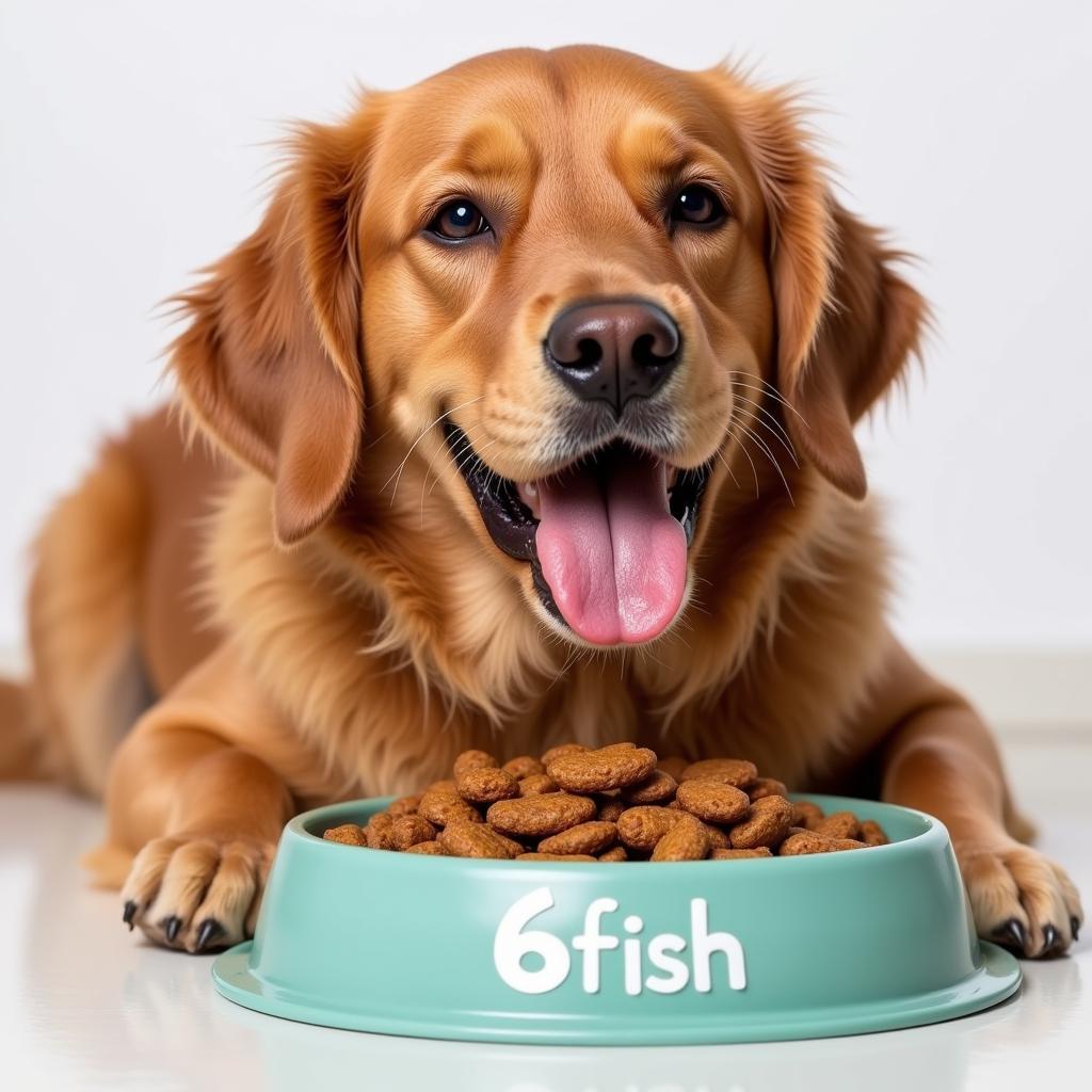 Dog Enjoying 6 Fish Dog Food