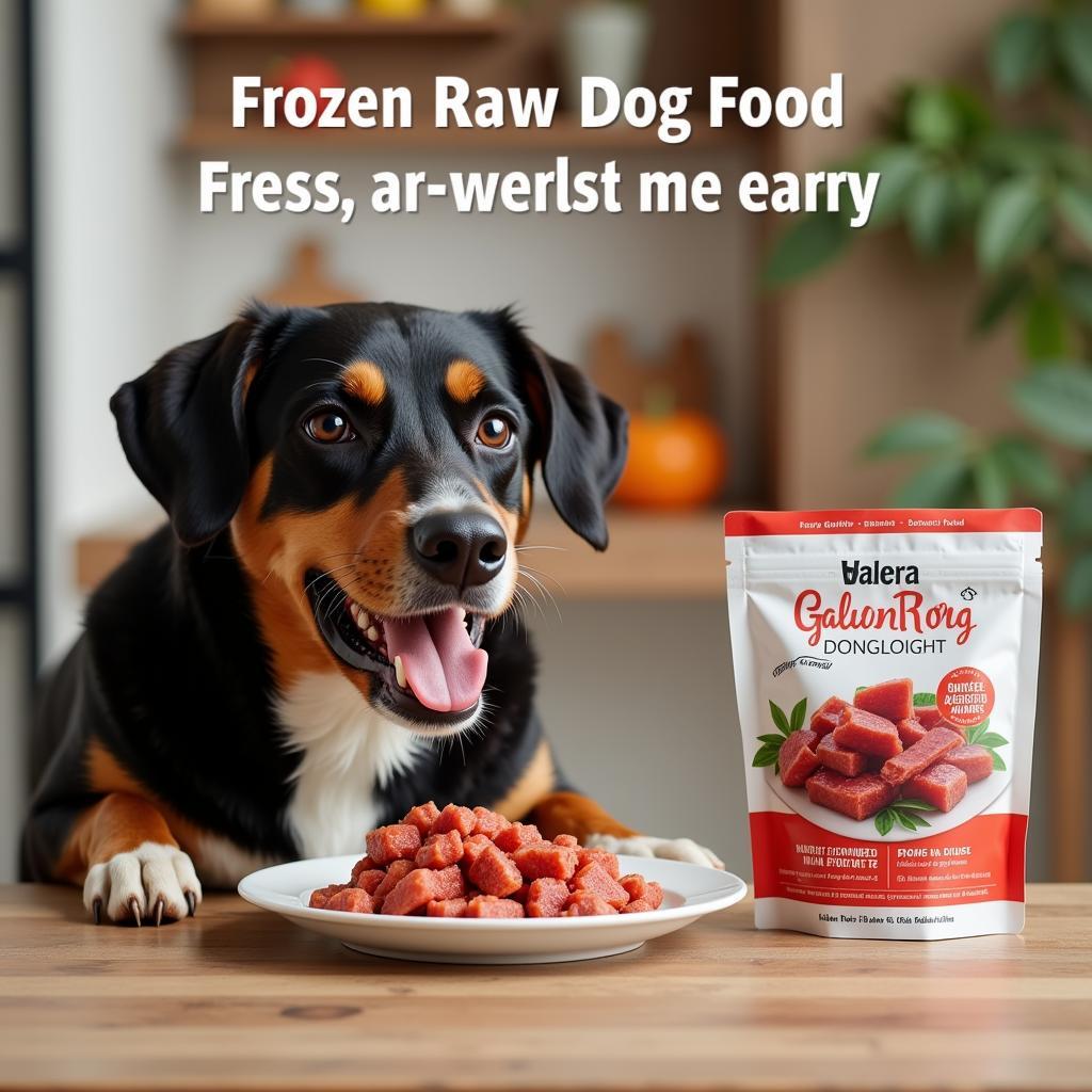 Happy and Healthy Dog Eating Raw Food