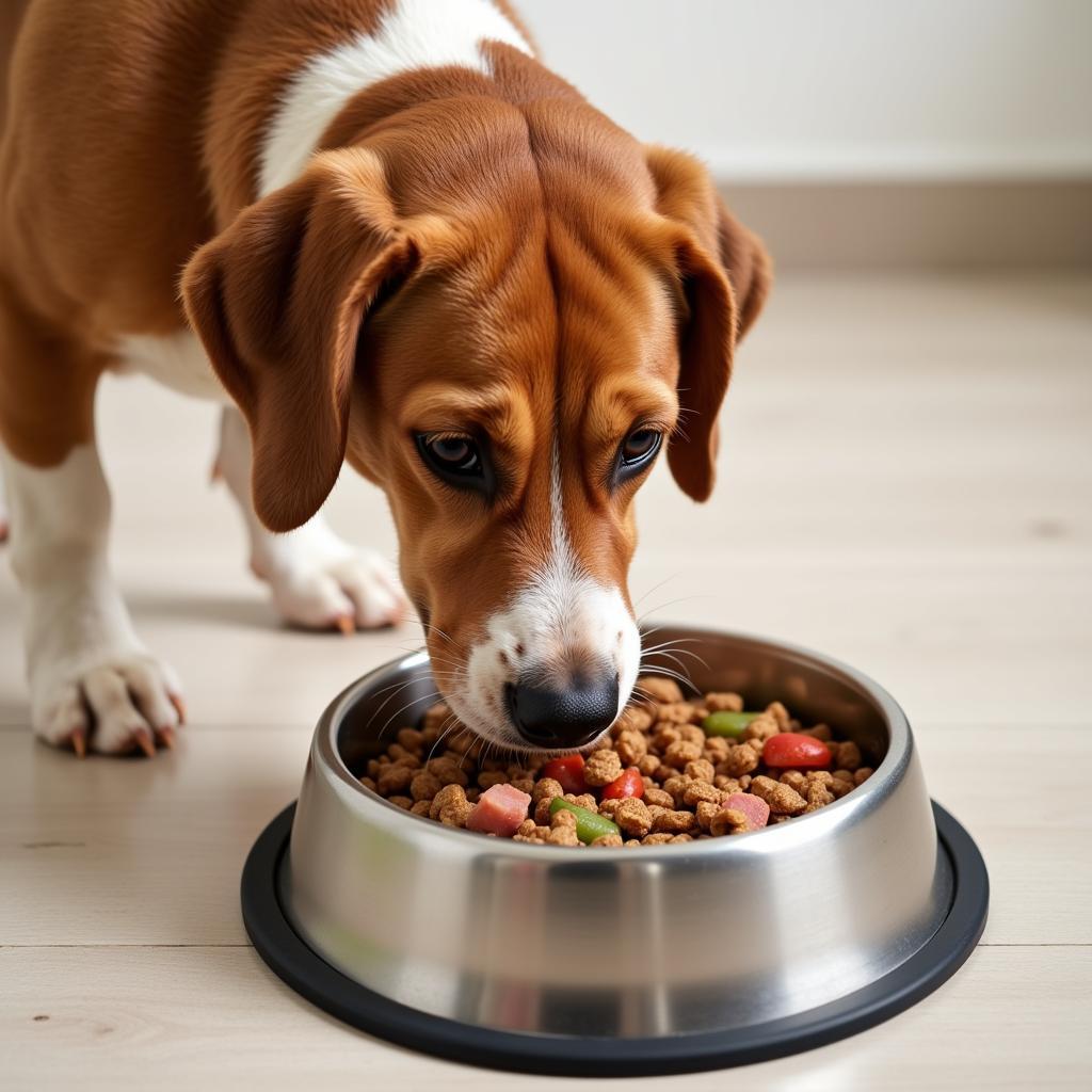 A Happy Dog Enjoying Food Topper