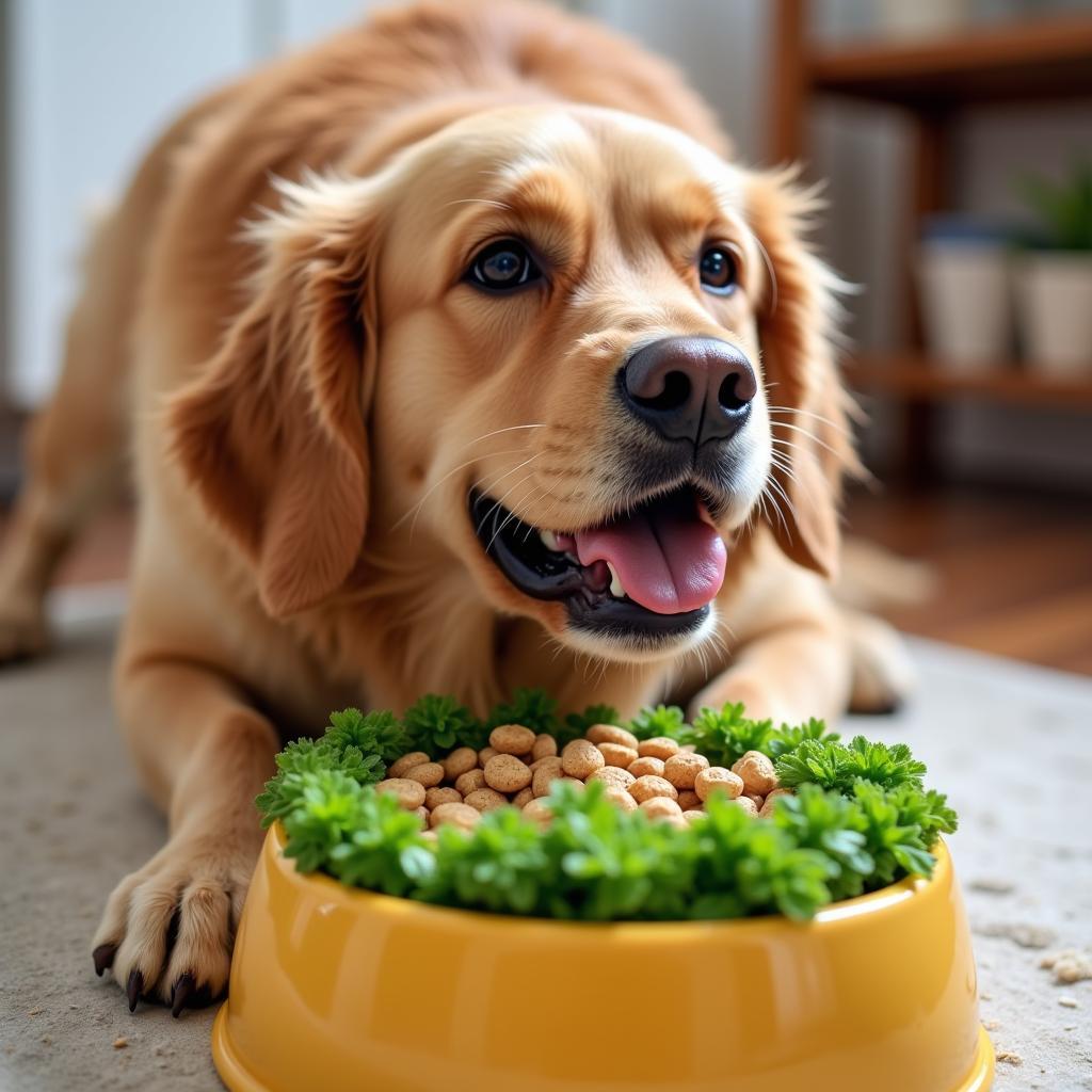 Dog Enjoying Food Topper