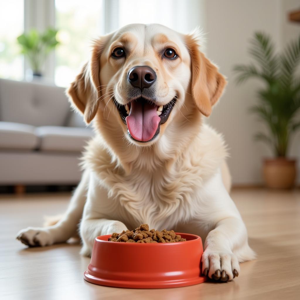 Dog Enjoying Meal