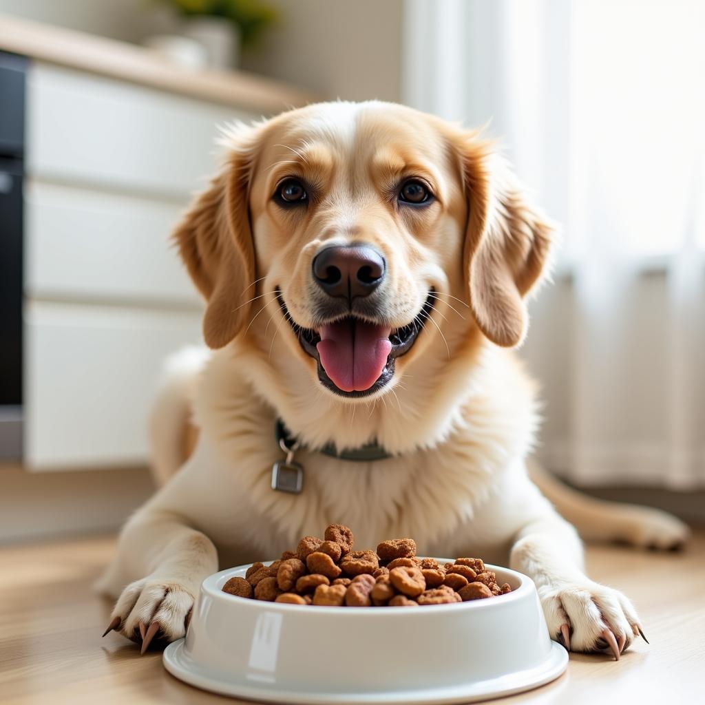 Happy Dog Eating