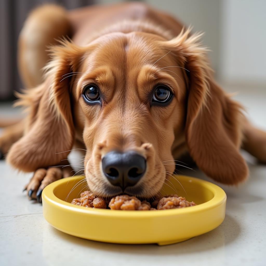 Happy Dog Eating