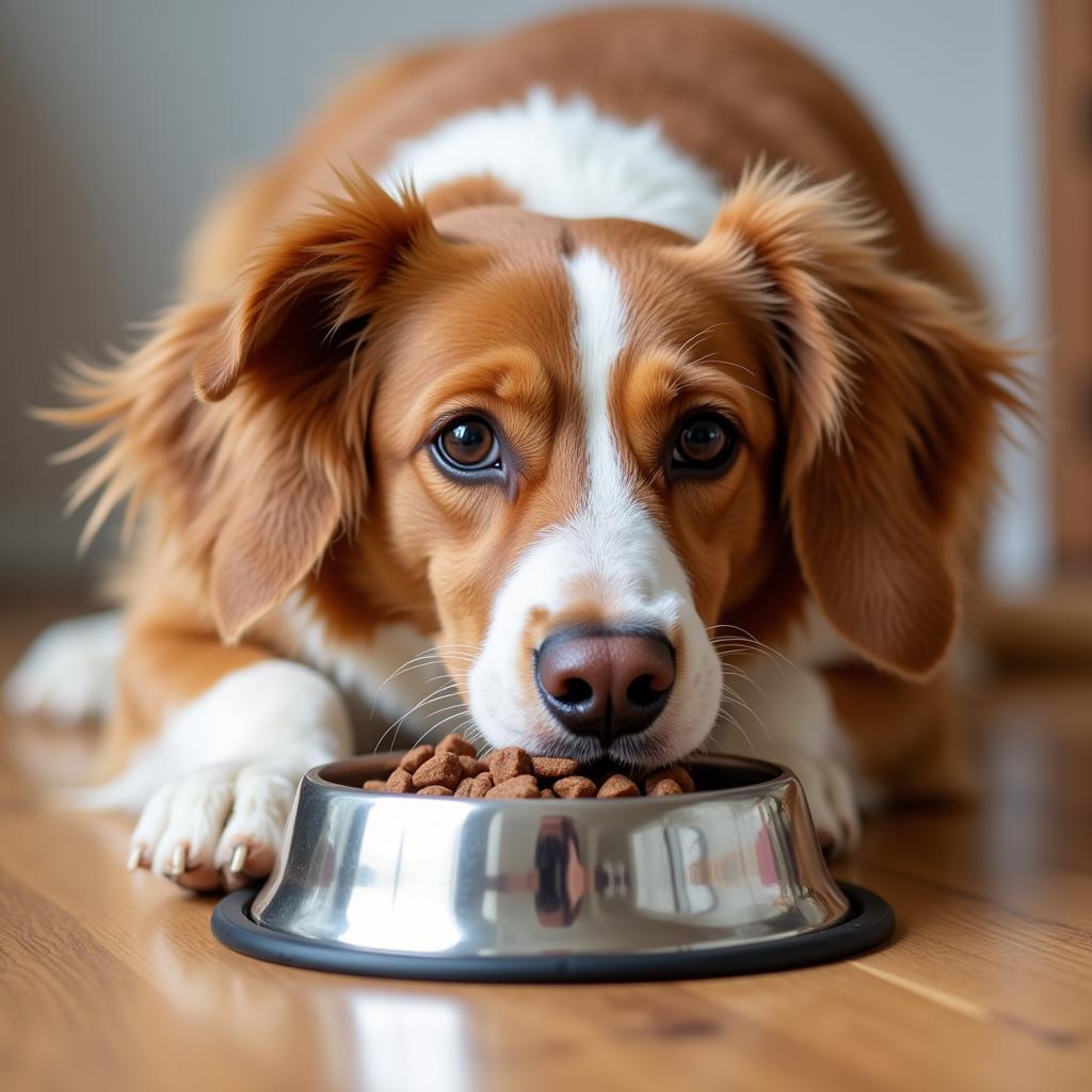 Dog Enjoying Meal