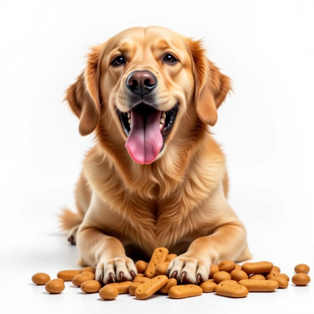 Happy Dog Enjoying Treats