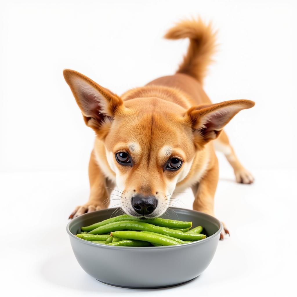 Dog enjoying a bowl of tripe