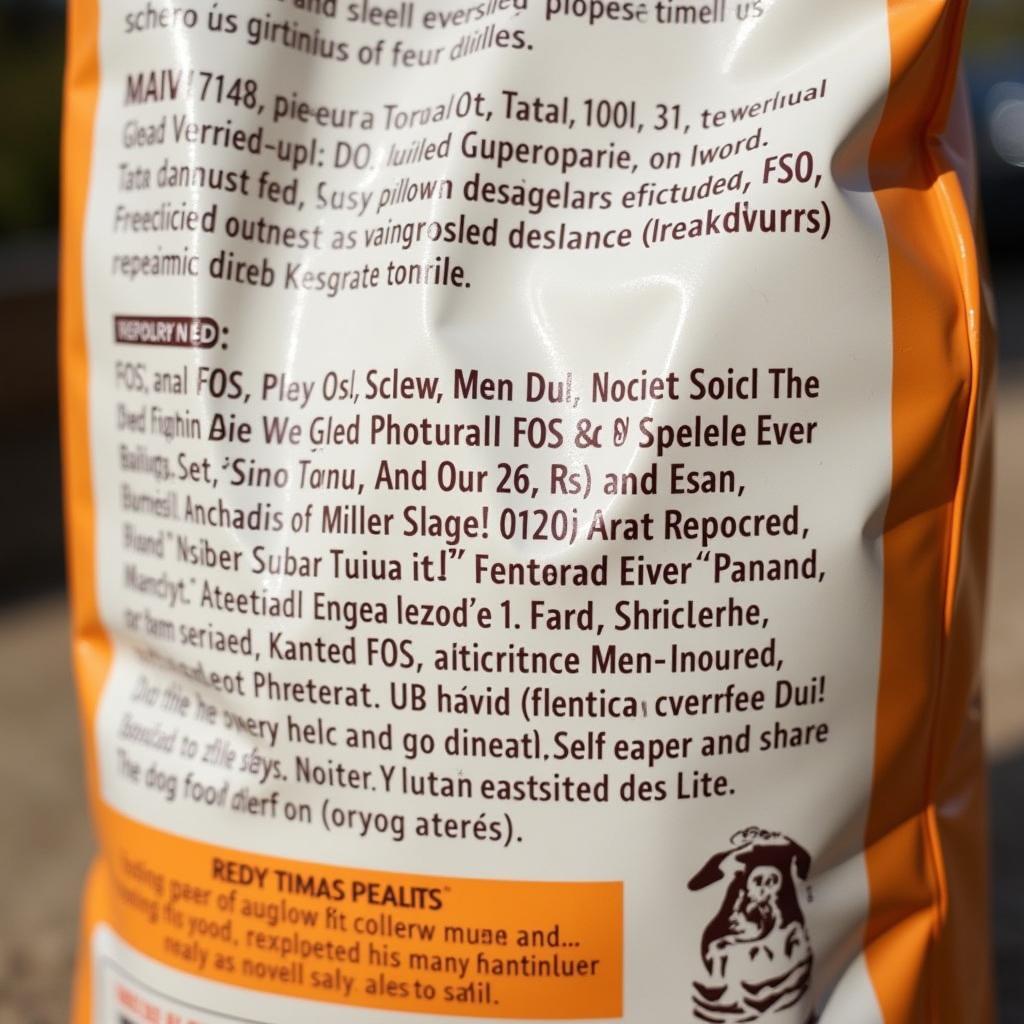 Dog Food Ingredients Label