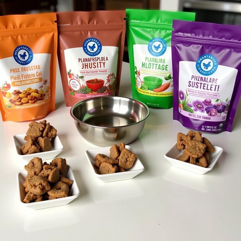 Various dog food samples for picky eaters