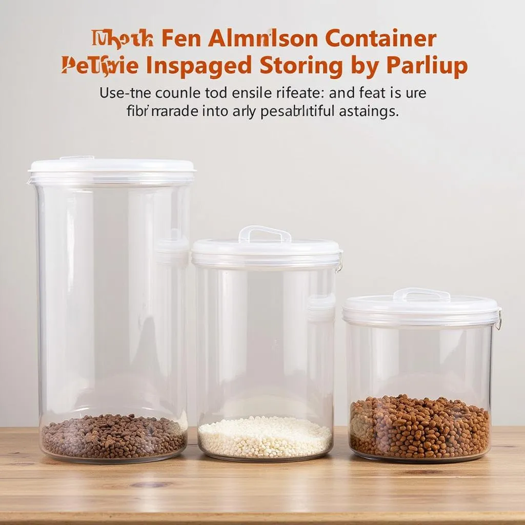  Various airtight containers suitable for storing dry dog food