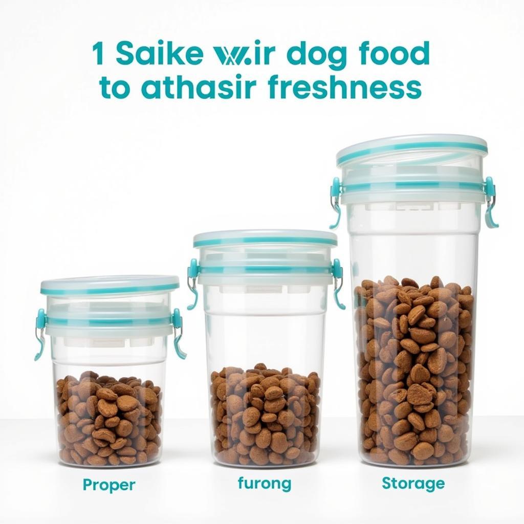 Dog food stored in airtight containers