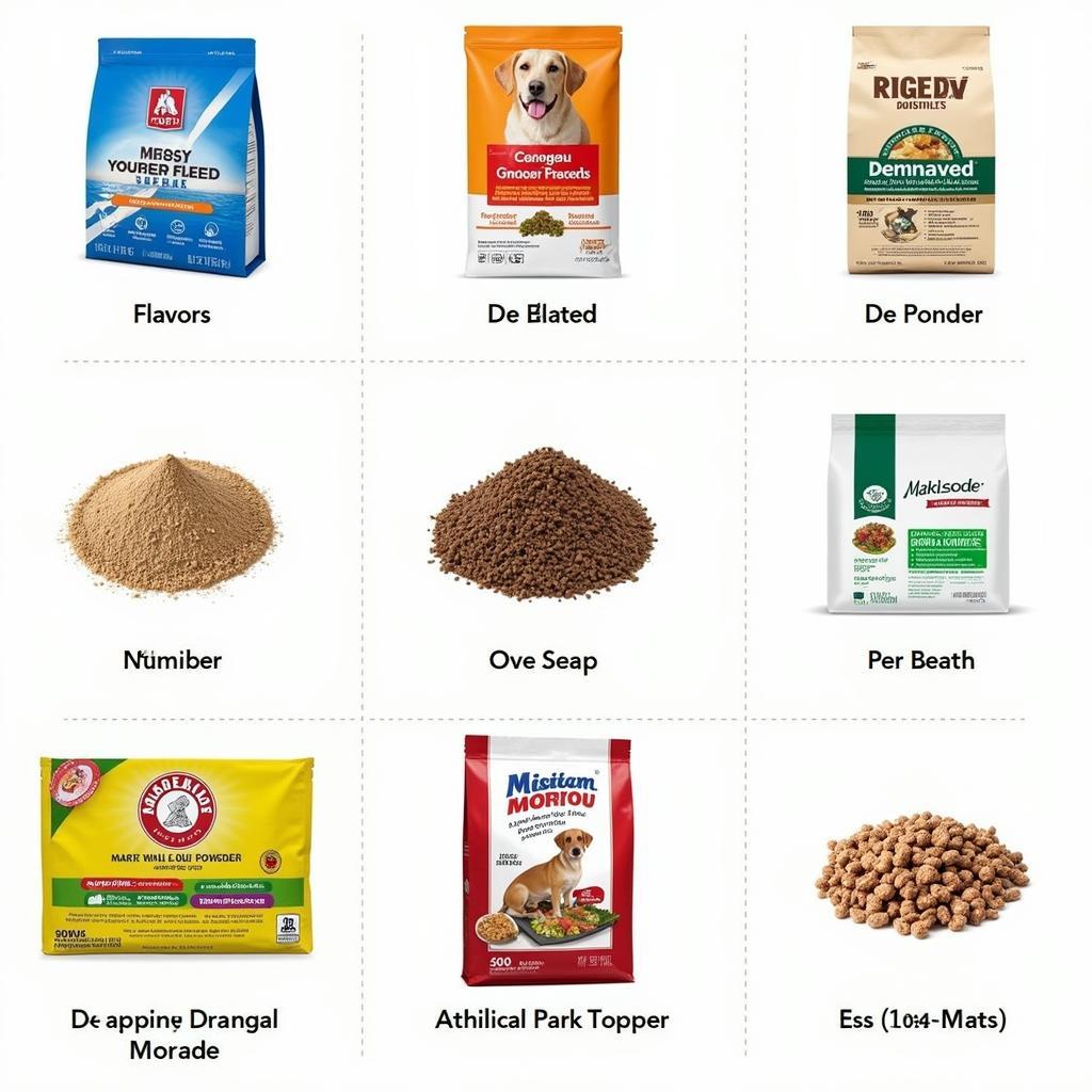 Variety of Dog Food Topper Powders