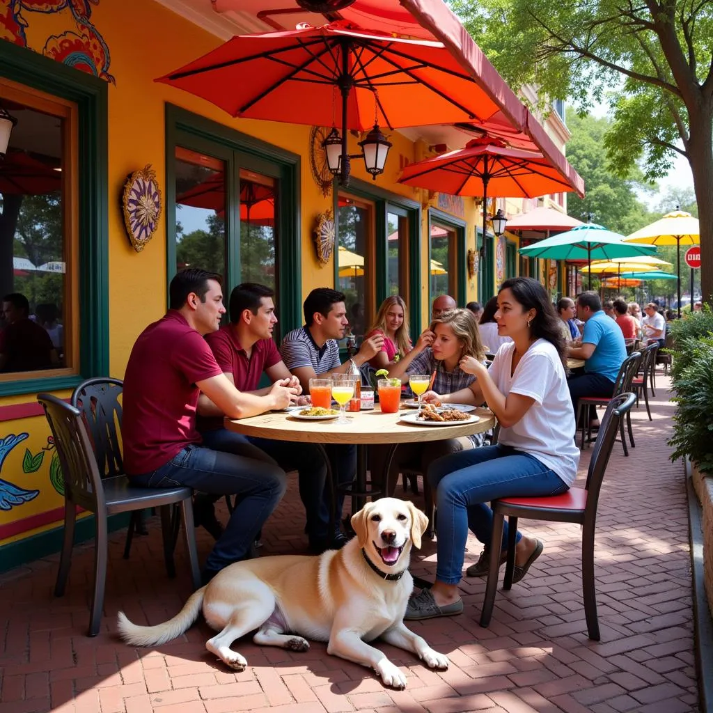 Dog-friendly Mexican restaurant patio