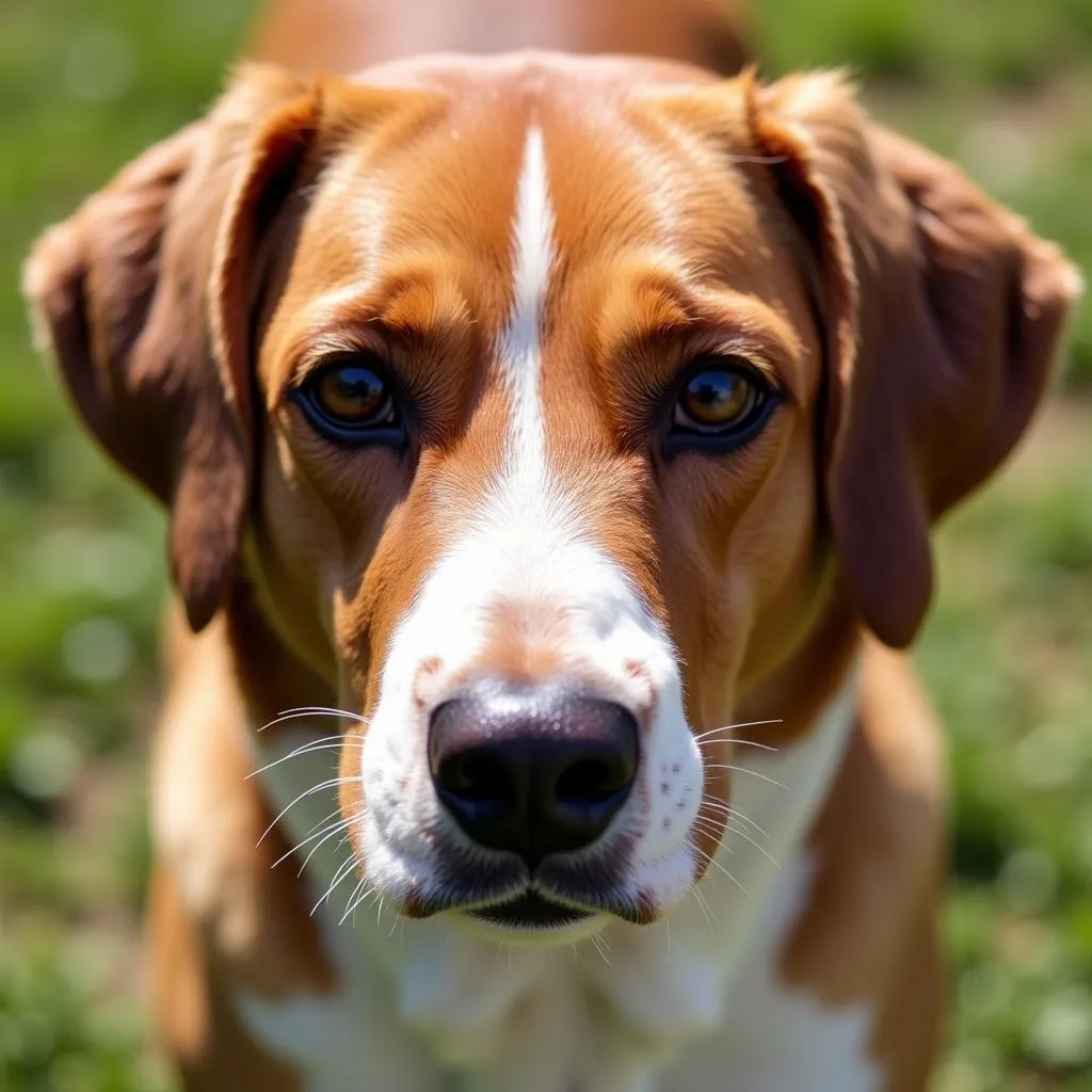 Dog with shiny coat