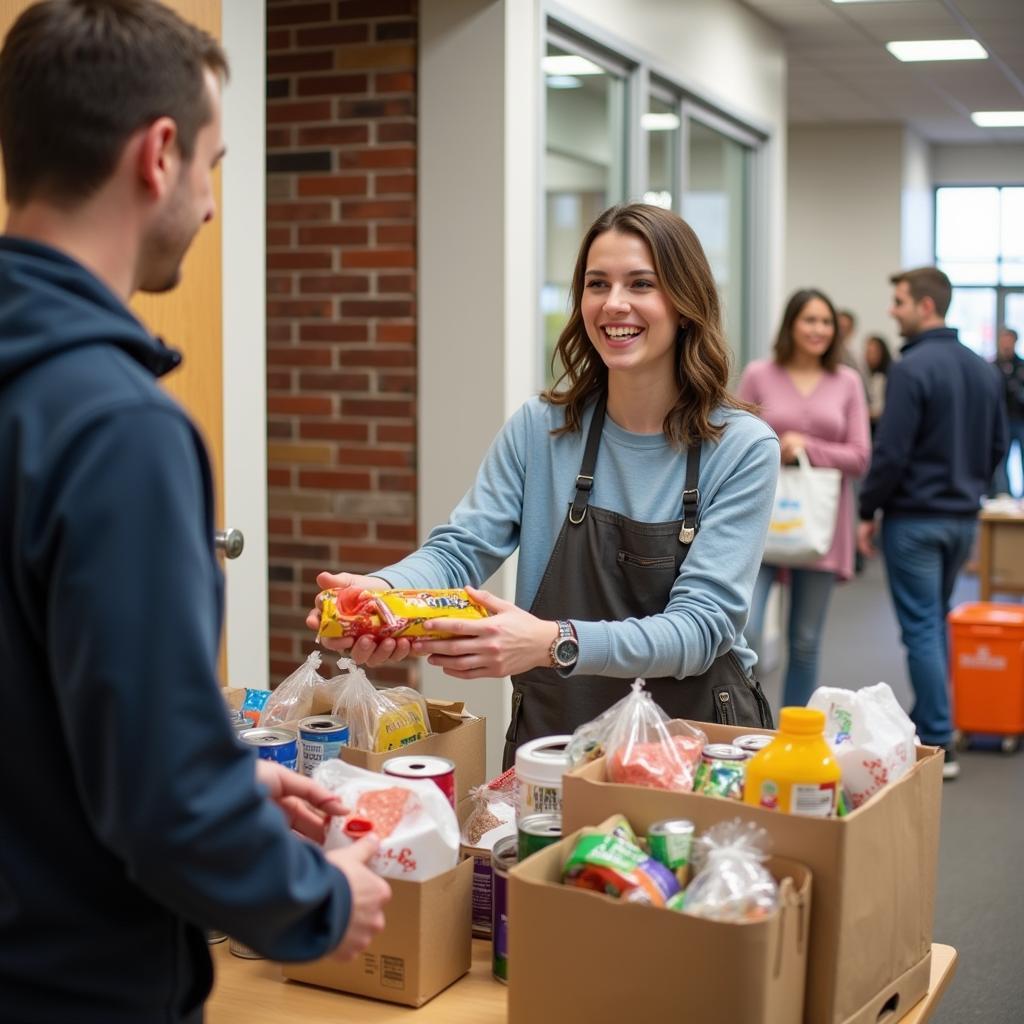 Donating food at an Owensboro food pantry