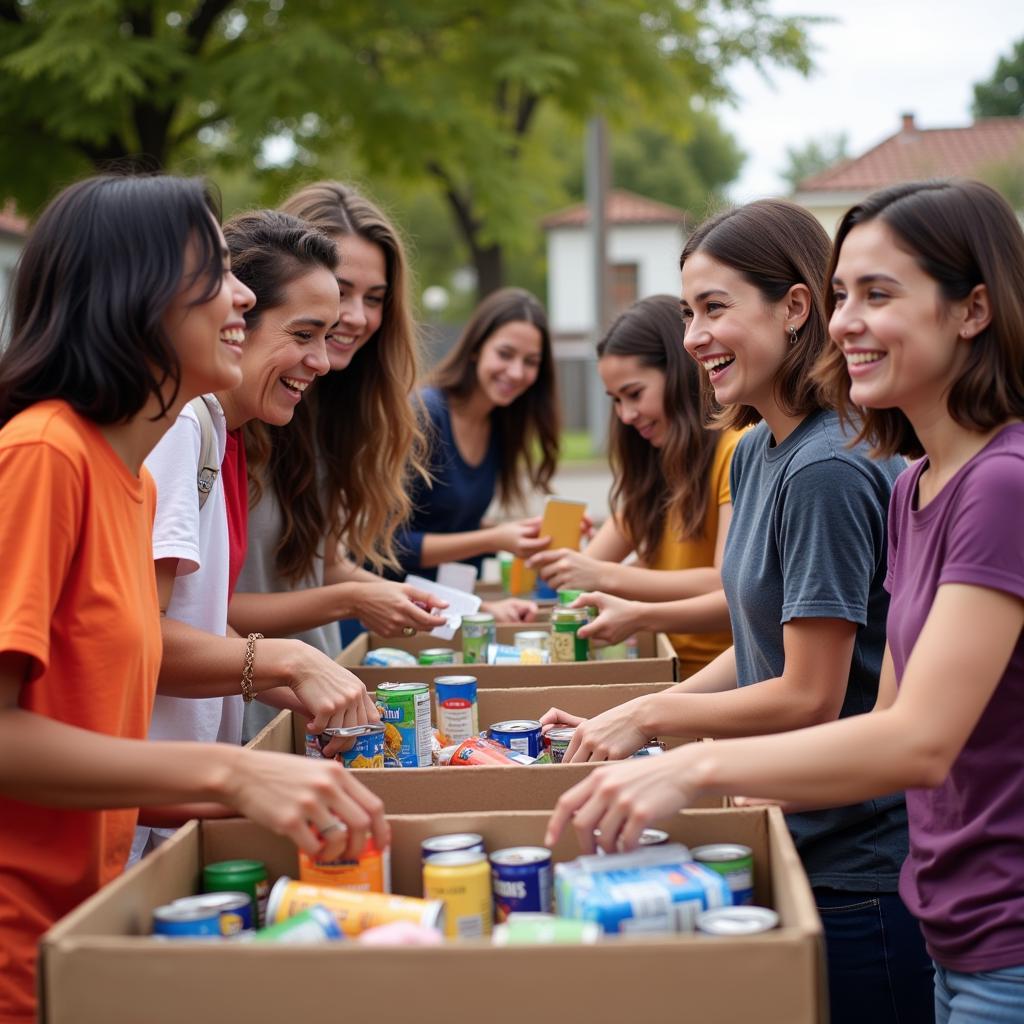 Community Members Donating Food in Pasadena