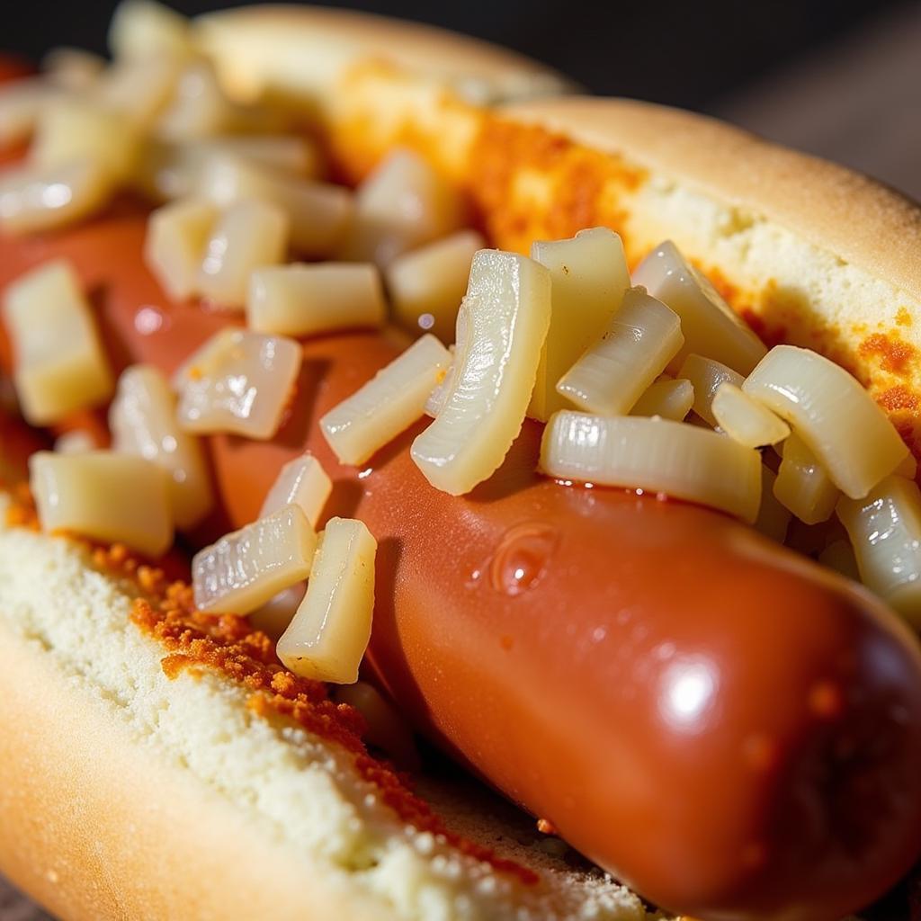 Close-up of The Don's Classic Hot Dog