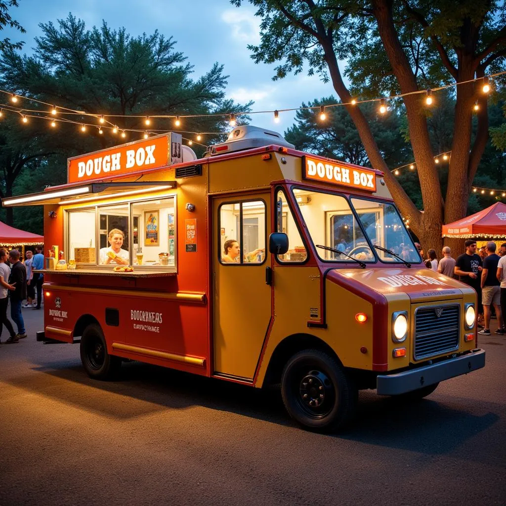 Dough Box Food Truck Parked at an Outdoor Event