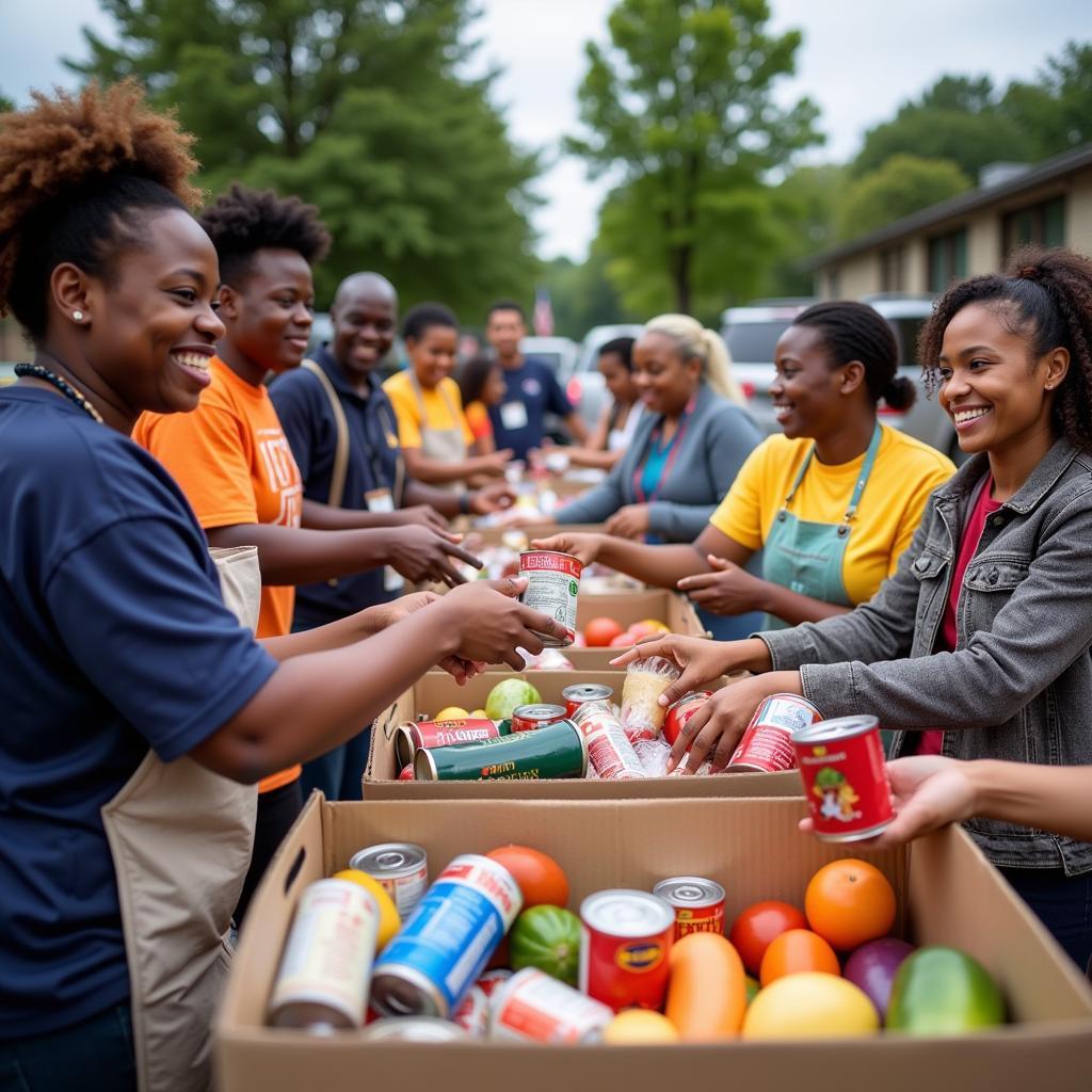 Community food drive in Douglasville GA